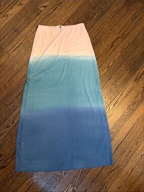 Indah Medium - Women’s Ombre Maxi Skirt in Pink and Blue